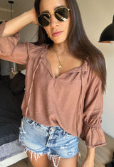 CAMISA AVERY CHOCOLATE