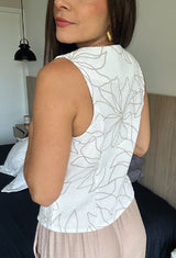 CHALECO IRINA IVORY ESTAMPADO