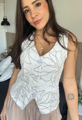 CHALECO IRINA IVORY ESTAMPADO