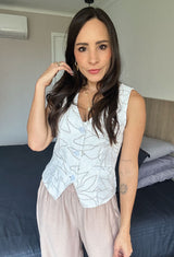 CHALECO IRINA IVORY ESTAMPADO