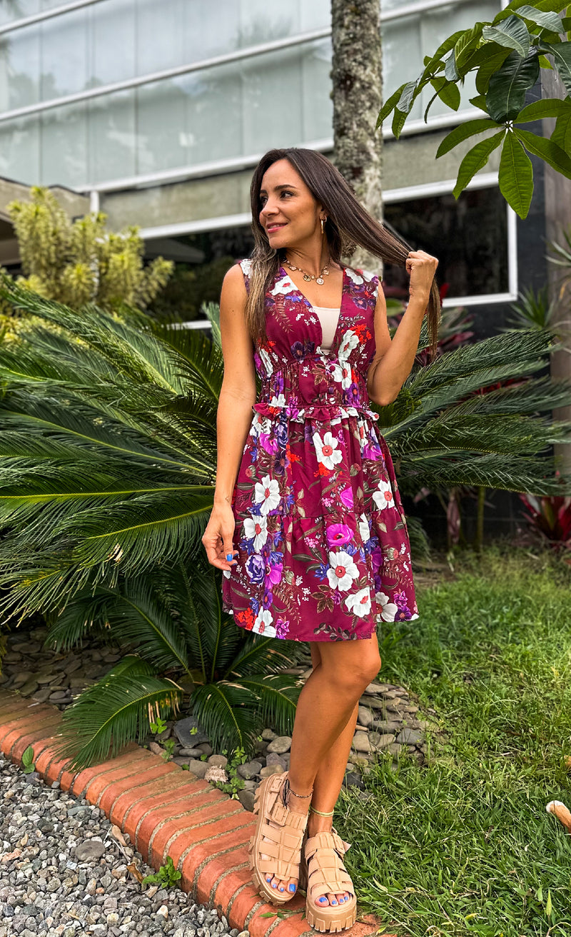 VESTIDO YULI VINO TINTO